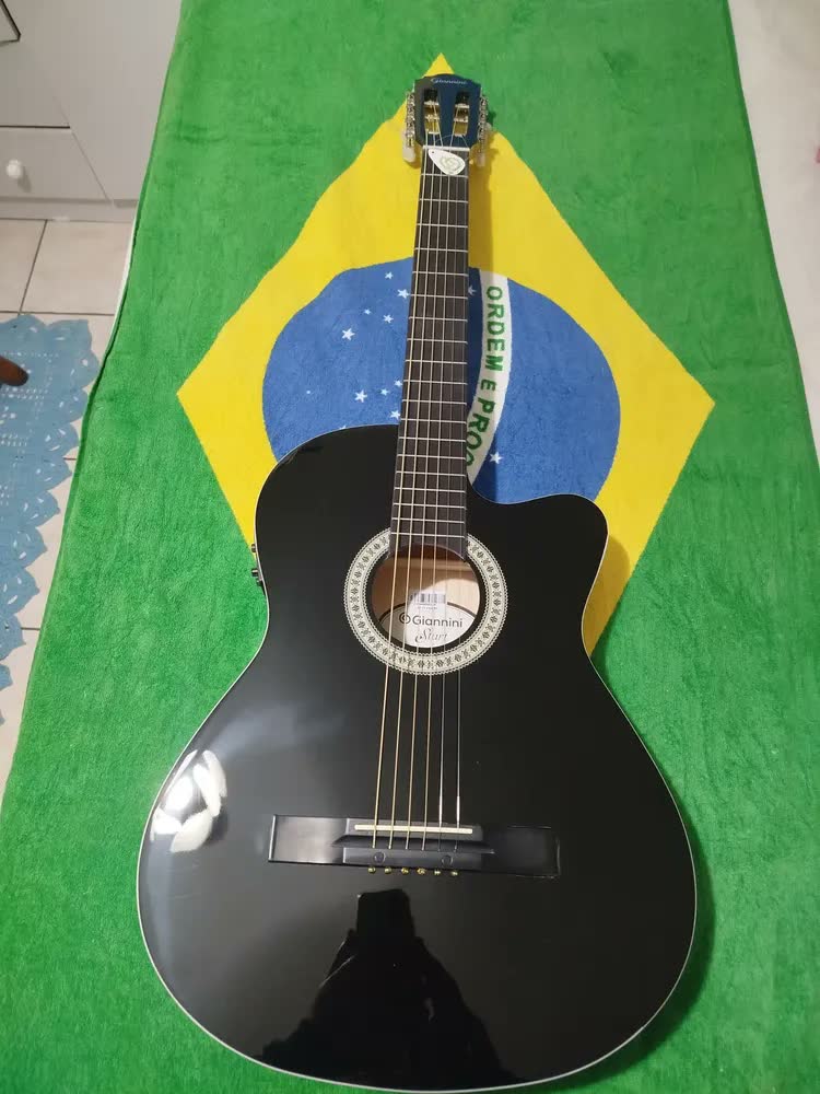 foto de Violão Eletroacústico Giannini SF-14 CEQ Cordas de Aço Preto