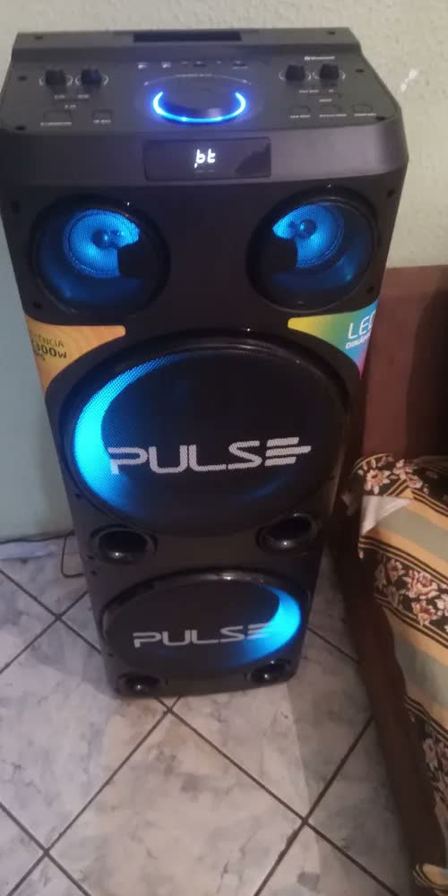 foto de Caixa De Som Torre Double 12 Pol 2300w Bluetooth Cor Preto Pulse SP508