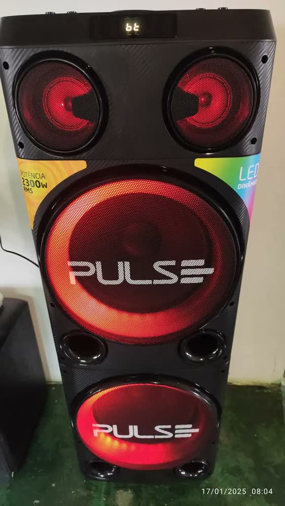 foto de Caixa De Som Torre Double 12 Pol 2300w Bluetooth Cor Preto Pulse SP508