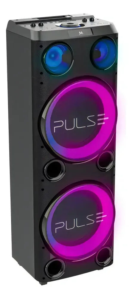 Caixa De Som Torre Double 12 Pol 2300w Bluetooth Cor Preto Pulse SP508