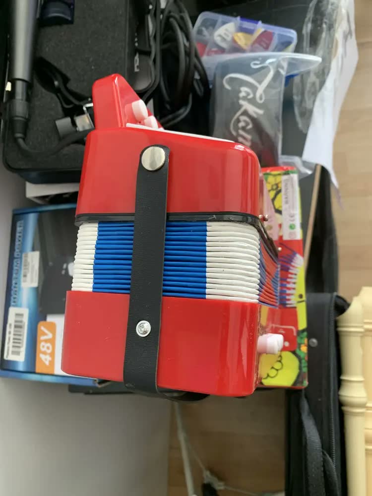 foto de Sanfona Mini Acordeon Infantil 3 Baixos Gaita Estilo Preto