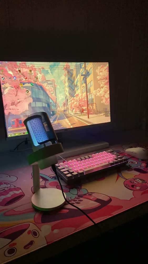foto de Microfone Condensador USB Fifine A8 Plus AmpliGame RGB Para Streaming