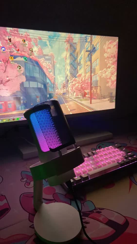 foto de Microfone Condensador USB Fifine A8 Plus AmpliGame RGB Para Streaming