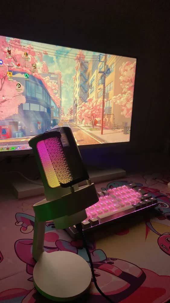 foto de Microfone Condensador USB Fifine A8 Plus AmpliGame RGB Para Streaming
