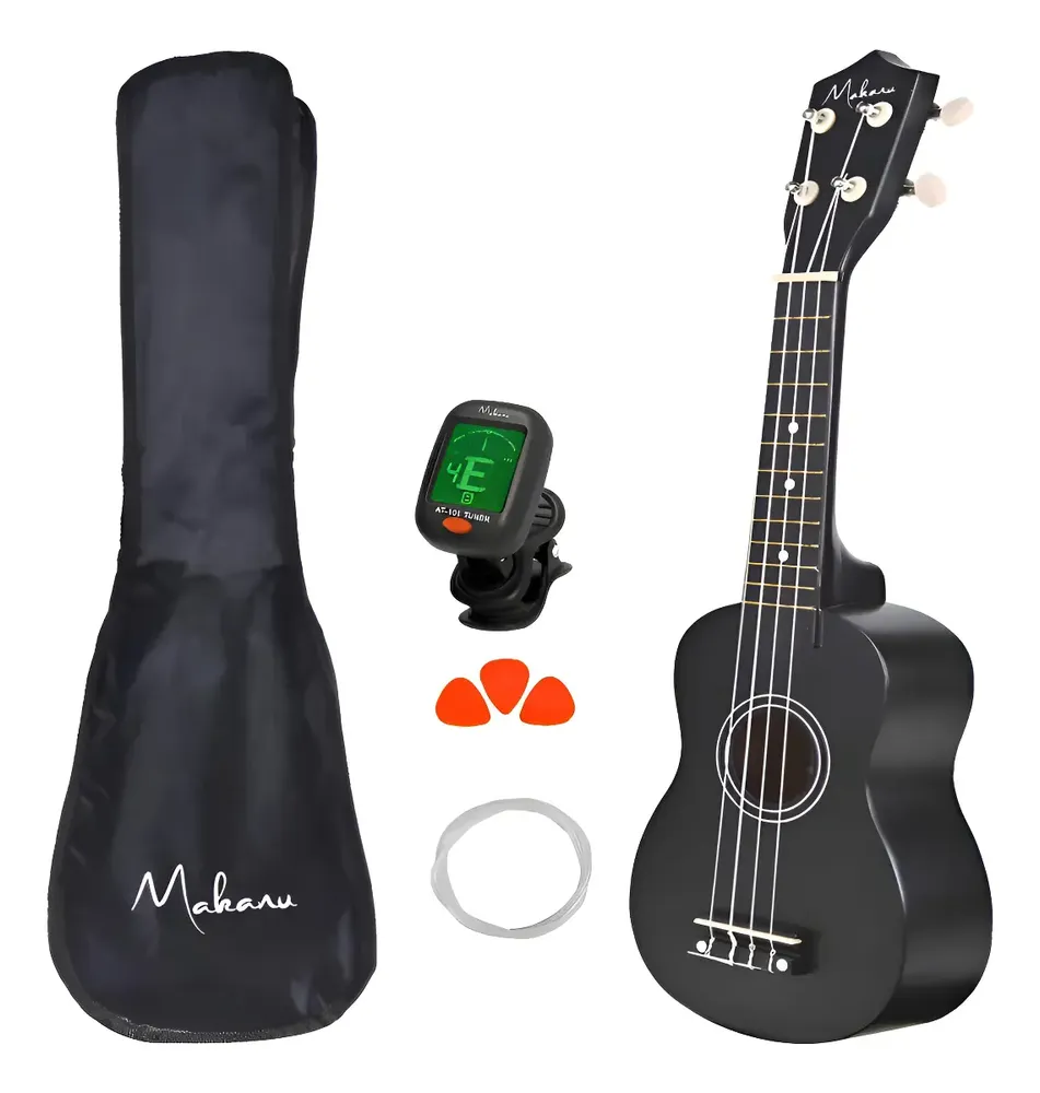 Ukulele Makanu SOPRANO acústico profissional Cor Preto