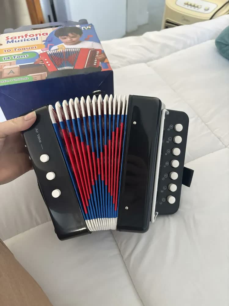 foto de Instrumento Infantil Sanfona Infan Acordeon 3 Baixo 7 Teclas Cor Azul