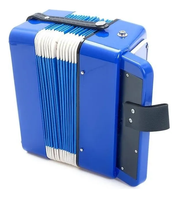 Instrumento Infantil Sanfona Infan Acordeon 3 Baixo 7 Teclas Cor Azul