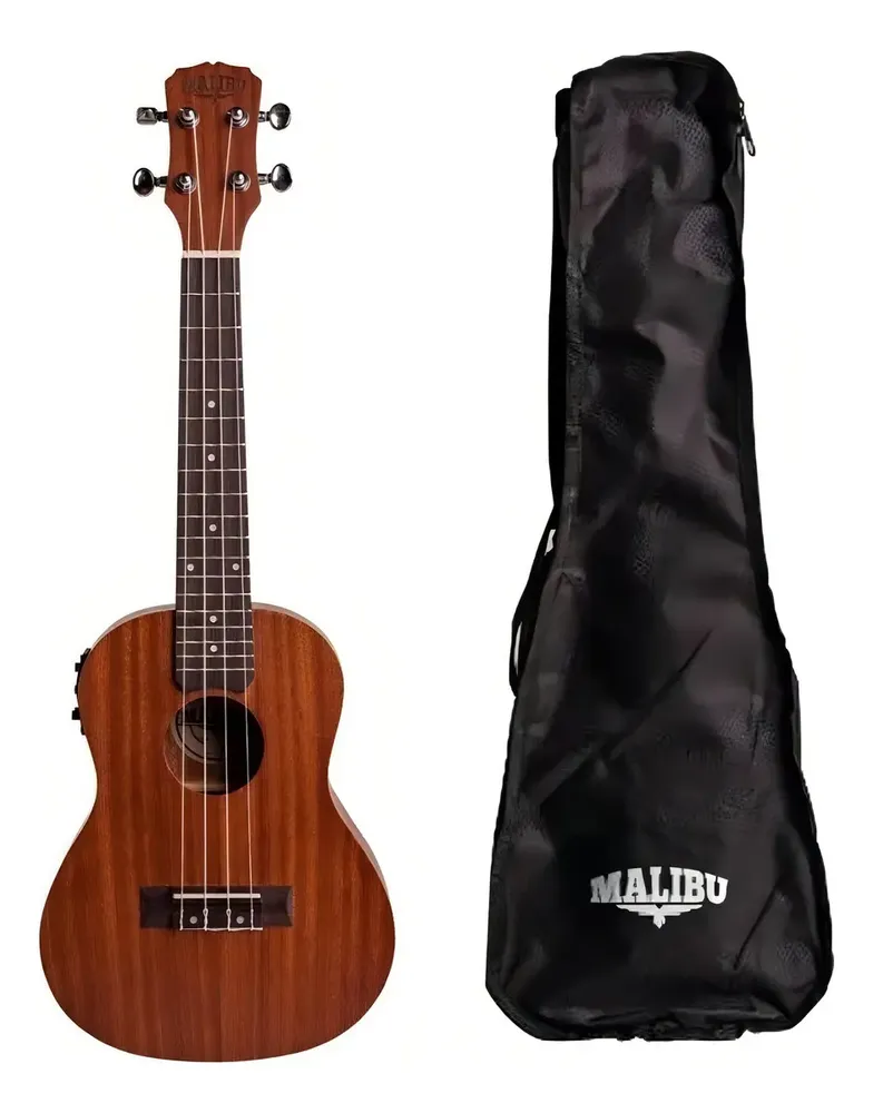 Ukulele Malibu Concert Elétrico Sapele 23 Se Cordas Aquila Cor Marrom