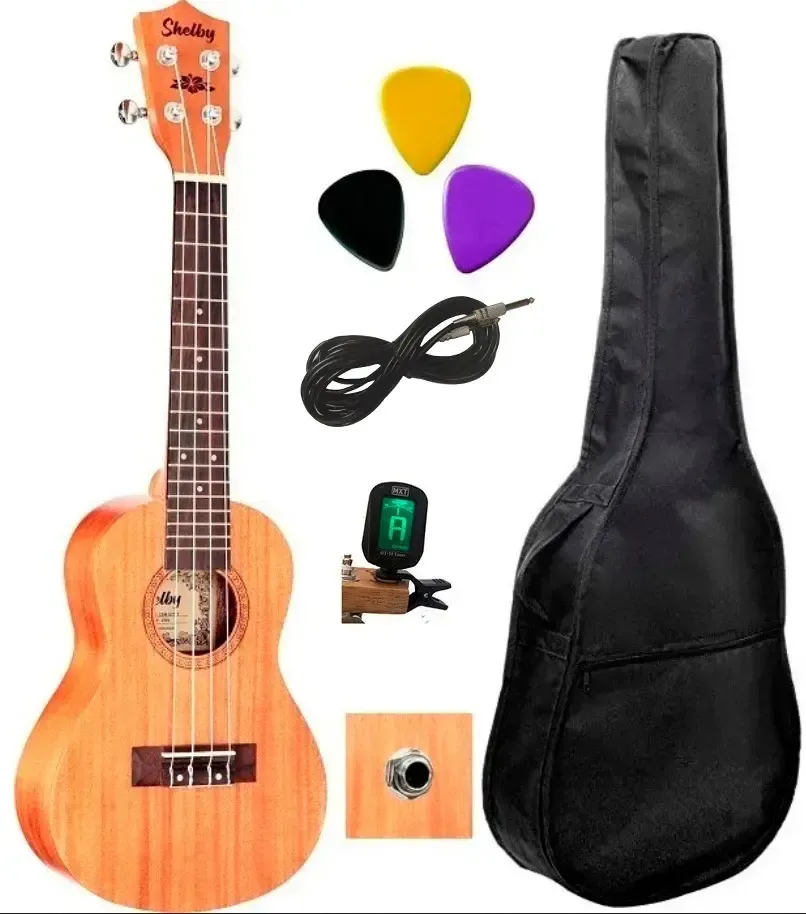 Ukulele Eletroacústico Shelby Concert Marrom Fosco SU-23M