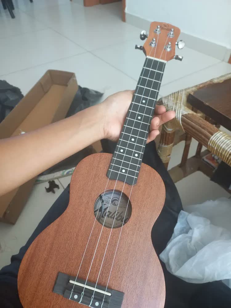 foto de Ukulele Malibu Soprano Elet Natural Fosco 21-s C/capa Cor Marrom