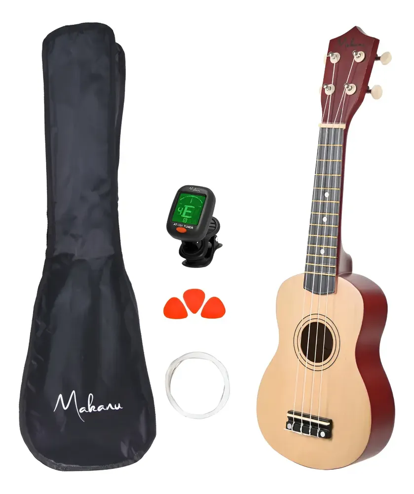 Ukulele Soprano Com Capa + Afinador E 3 Palhetas Makanu