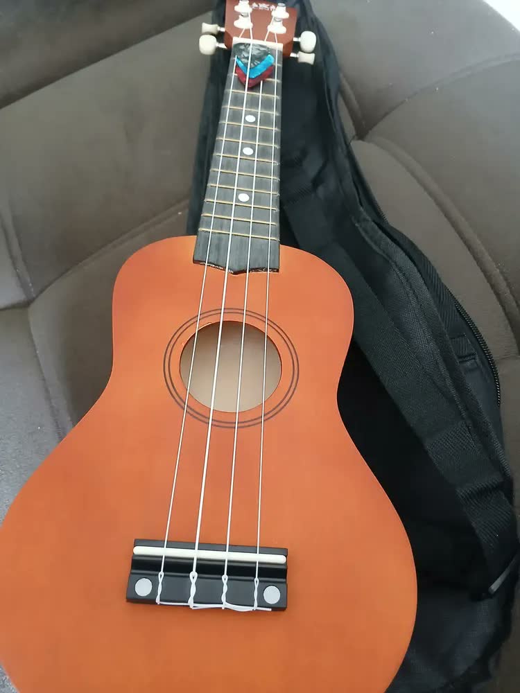 foto de Ukulele Soprano Acústico Konig Com Capa E Palhetas