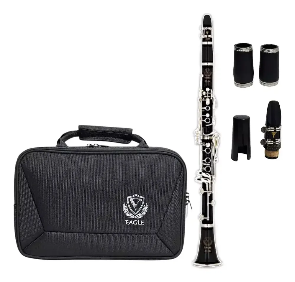 Clarinete Eagle Em Sib 17 Chaves Niqueladas Cl04n