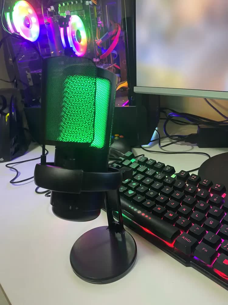 foto de Microfone Gamer Condensador Profissional Rgb Alta Qualidade