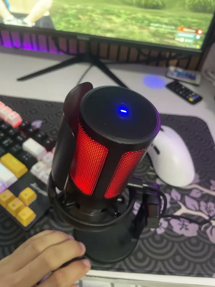 foto de Microfone Gamer Condensador Profissional Rgb Alta Qualidade
