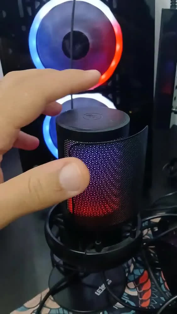 foto de Microfone Gamer Condensador Profissional Rgb Alta Qualidade