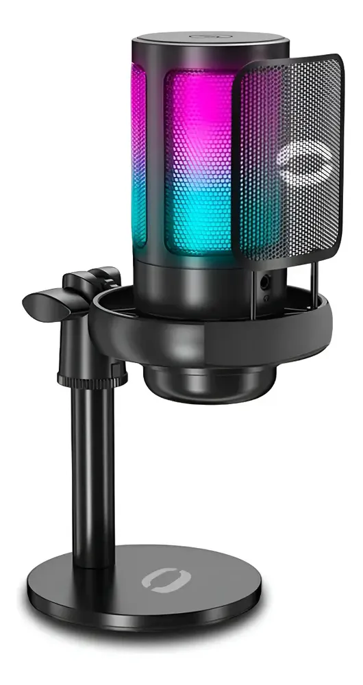 Microfone Gamer Condensador Profissional Rgb Alta Qualidade