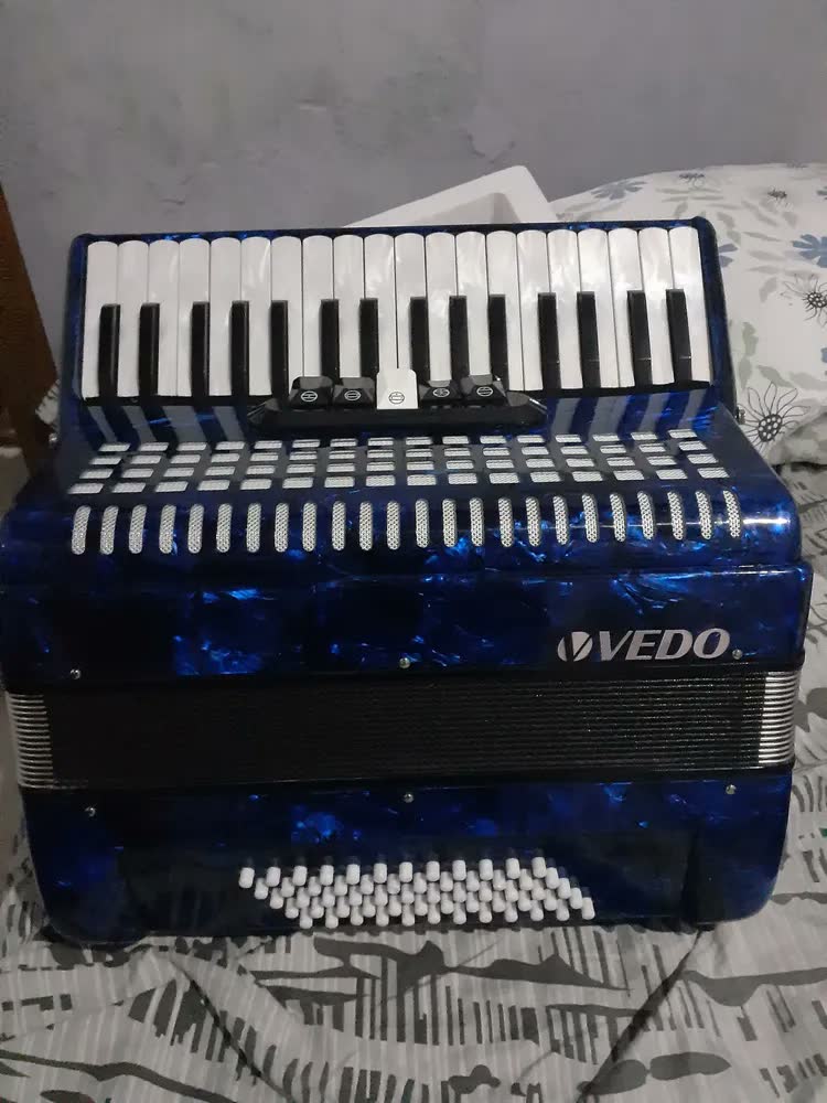 foto de Acordeon Profissional Vedo 34 Teclas 60 Baixos Em Madeira