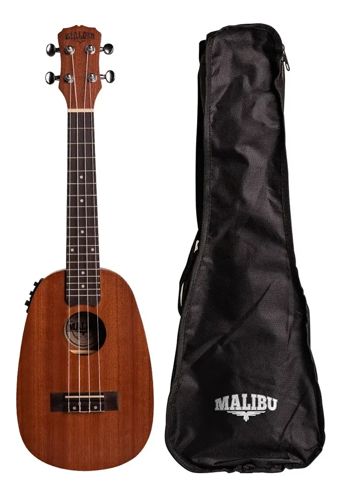 Ukulele Eletrico Malibu Abacaxi 23spe Sapele Concerto C/capa Cor Marrom