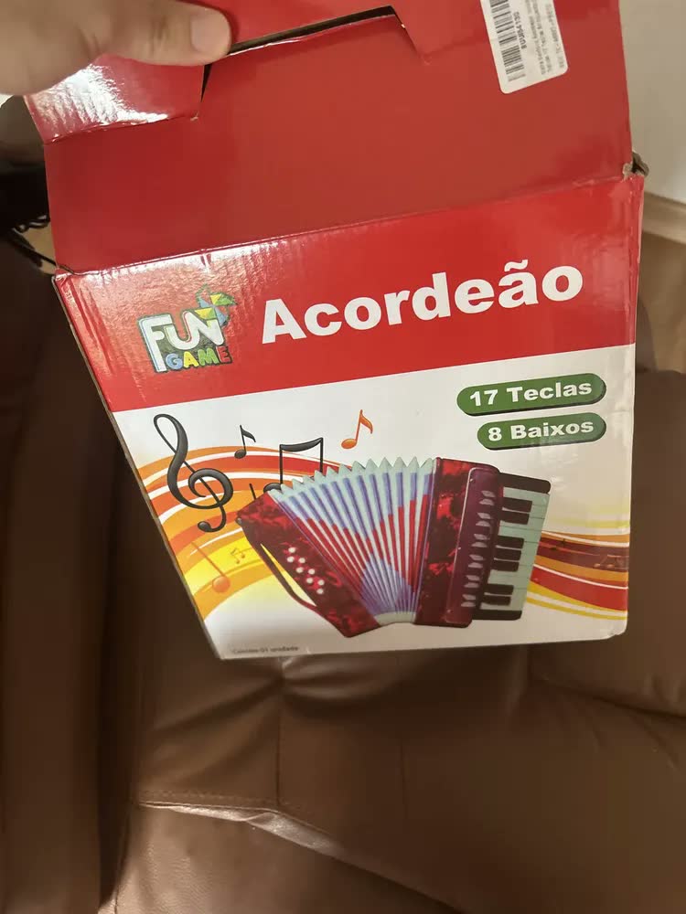 foto de Gaita Sanfona Acordeon Iniciante 8 Baixos 17 Teclas Brinquedo Crianças Sanfona Infantil Brinquedo Musical Preto Kizumba