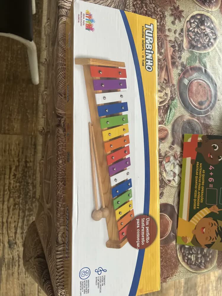 foto de Metalofone Xilofone Infantil 15 Notas Colorido Turbinho
