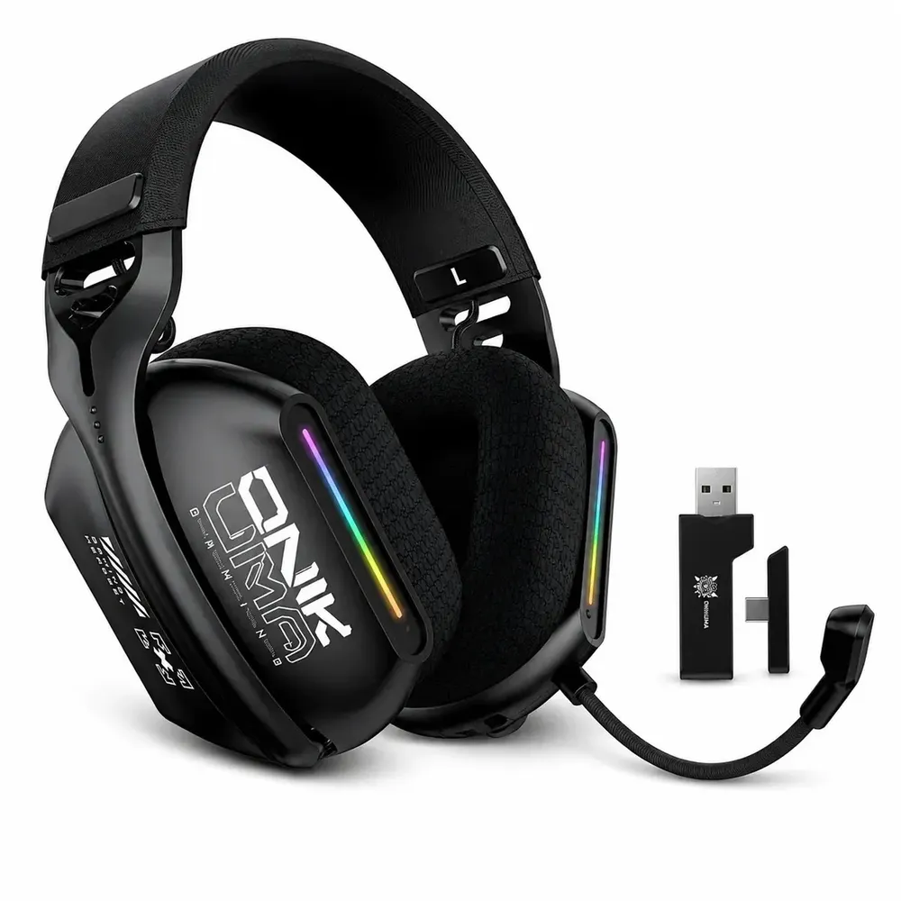 Headset Onikuma GT808 Gamer Sem Fio, Bluetooth 5.3 com Microfone e RGB para PS5, Xbox, PC e Celular